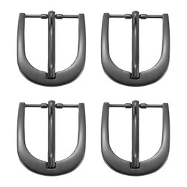 SUIKIHUM 4 Pack Metal Roller Buckles, 0.5" Adjustable Roller Buckle for Strap, Single Prong Belt Buckle for Belt Bag Keychain, Black
