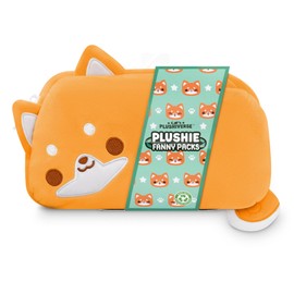 TeeTurtle Plushiverse - Plushie Fanny Pack - Cute Kawaii Orange Shiba Inu - Novelty Hip Waist Crossbody Bag
