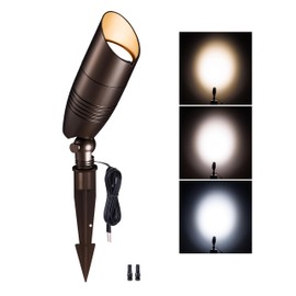 Varmtalys Low Voltage Spotlight, 3CCT 3000K/4000K/5000K Adjustable, Outdoor 12V LED Landscape Lighting, Waterproof IP65 ORB Aluminum Spot Light for House Tree Garden Yard Uplighting