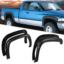 PIT66 Fender Flares Compatible with Dodge Ram 1500/2500/3500 Models Only 1994-2001, Textured Matte Pickup Truck Accessories Trim Cover Protector 4pcs