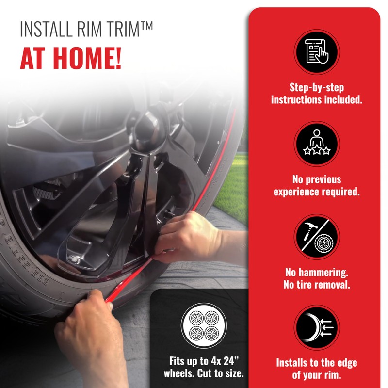All-Fit Rim Trim Wheel Protection Strips for Curb Rash Prevention
