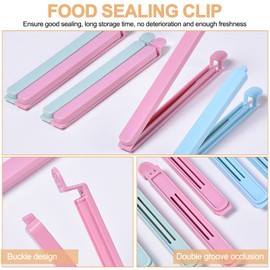10 Pack Large Food Bag Clips, Sturdy Plastic Food Clips, Reusable Colorful for Snack, Coffee, Home, Kitchen, Travel, Camping.