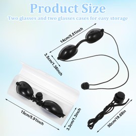 Giantree 2 Stück Solarium Brille, Infrarot-Schutzbrille für Solarium, LED Schutzbrille mit 2 Brillenetuis Augenschutz Augenschutzbrille für Schönheitsbehandlungen und Bräunungsschutz im Freien