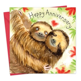 Twizler Anniversary Card - Sloths Happy Wedding Anniversary Card for Couple - Husband Anniversary Card for Him - Wife Anniversary Card for Her - Mum and Dad Anniversary Card