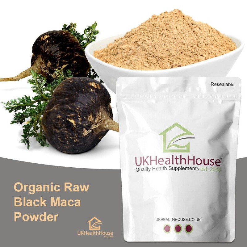 UKHealthHouse Black Maca Root Powder 100% Pure Peruvian Ginseng Maca