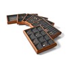 Oirlv Solid Wood 6 Grid Jewellery Trays, Stackable, Organiser for