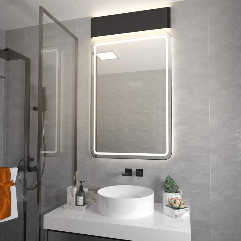 Aipsun 20W/24in Rectangular LED Black Modern Wall Sconce Horizontal Up