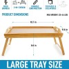 Zulay Bamboo Folding Breakfast Tray - Bed & Snack Tray
