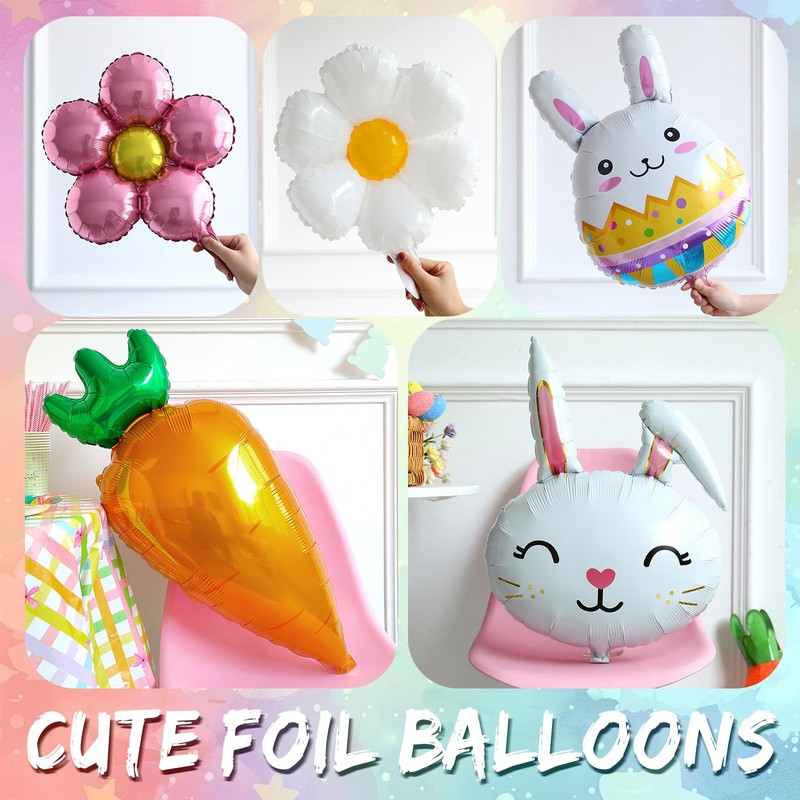 DNBOD Pastel Easter Bunny Balloon Arch Kit,149Pcs Pastel Rainbow Balloon