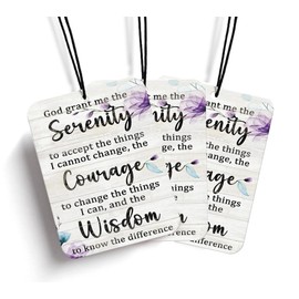 Newdv Christian Car Air Freshener Car MIrror Decor Bible Verse Purple Car Accessories Interior Hanging 3Pcs,God Grant Me Jesus Motivational Christian Religious Gifts for Women Girls(Black i)