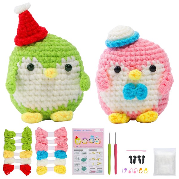 YSTJKD Crochet Set for Beginners Crochet Set 2 Pieces Penguin