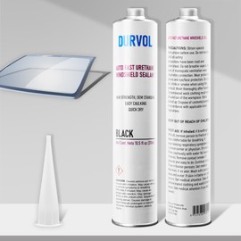 Durvol Auto Glass Urethane Windshield Adhesive Sealant (2-Pack Black) High Bond Strength, Fast-Curing