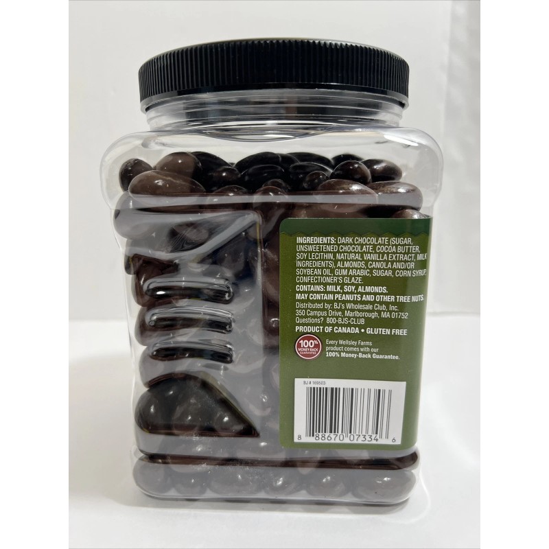 Wellsley Farms Dark Chocolate Covered Almonds, 45 oz. - BULK-
