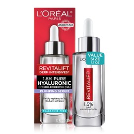 LOreal Paris Skincare revitalift Derm Intensives Pure Hyaluronic Acid Serum for Hydrated Plump Skin  Visibly Reduced Wrinkles, Paraben Free, Non...   