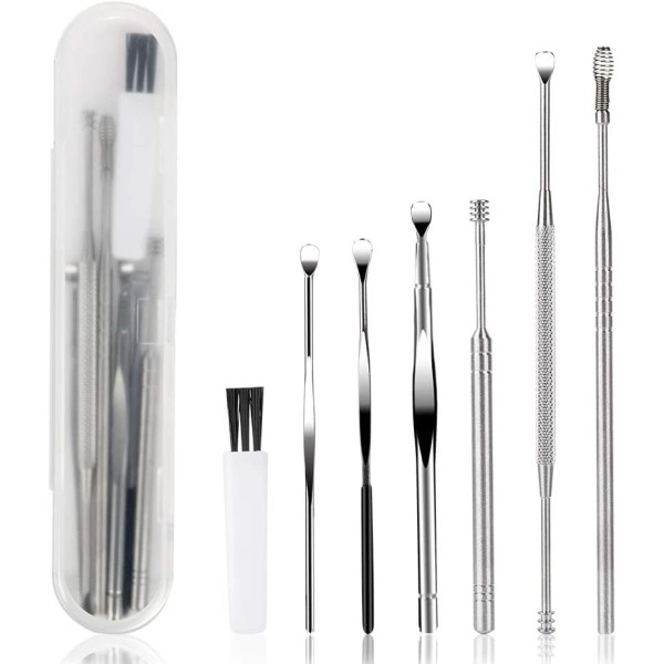 BetyBedy 7 Pc Ear Pick Kit with Brush & Storage