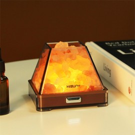 HISUNY Himalayan Salt Lamp, Mini Natural Salt Rock Night Lamp, USB Crystal Salt Rock Lamp with Smart Heating Essential Oil System, Night Light for Home Decor (A Model)