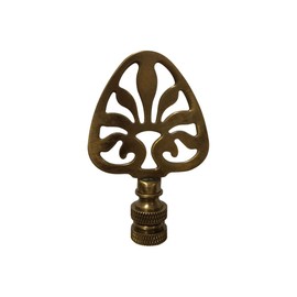 Royal Designs Rising Sun Filigree Design 3" Lamp Finial for Lamp Shade, Antique Brass - Set of 1