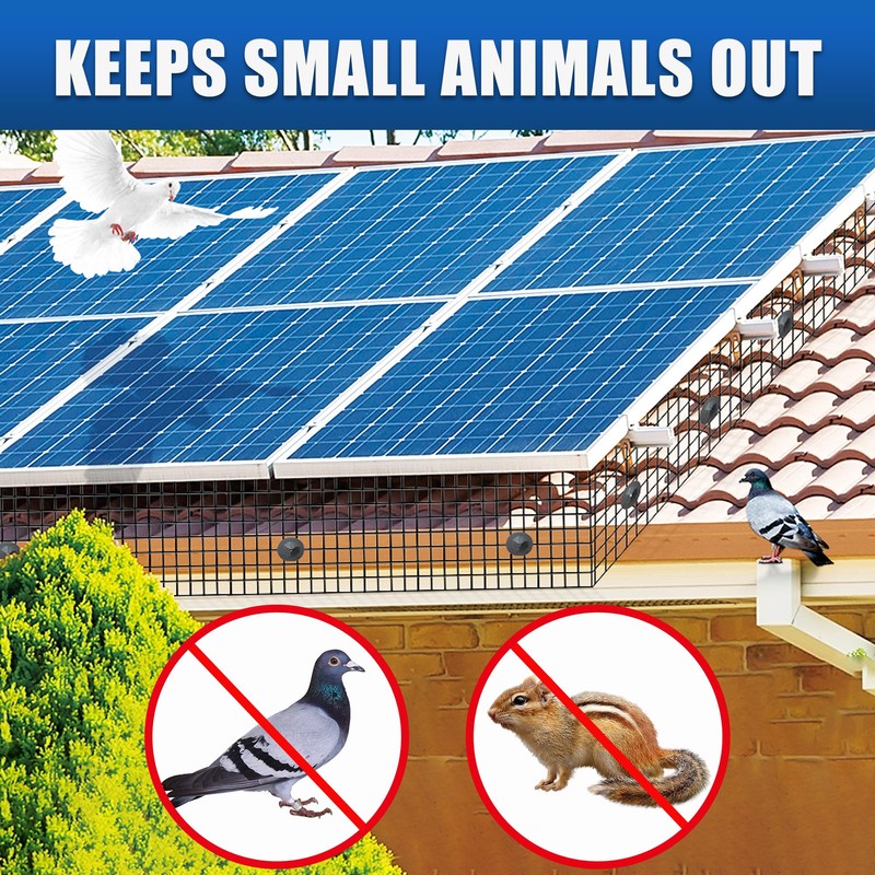 Moyios 6in x 120ft Solar Panel Bird Mesh Black PVC