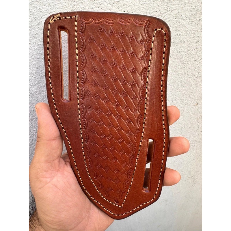 Leather Sheath Brown Leather Knife Sheath Pancake Fixed Blade Knife