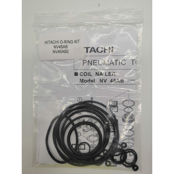 O-Ring Kit Fits Hitachi NV45AA, NV45AB, NV45AB2 Coil Roofing Nailer With Trigger O-Rings
