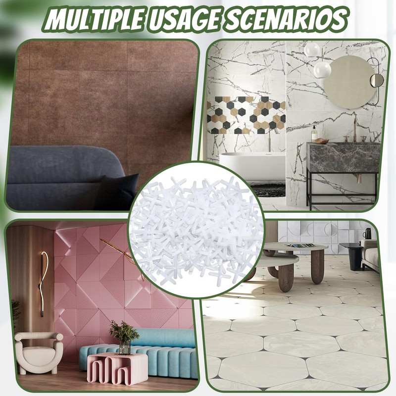IGXX 500 Pieces Tile Spacers, 3mm Tile Spacers, Decorative Tiles,