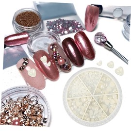 Healvian Heart Shape Nail Art Studs Manicure Decor for DIY Nail Designs Durable Charm for Parties Weddings and Special Occasions for Creative Styles