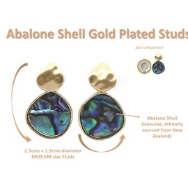 Art Deco Fibonacci Dreamcatcher Sacred Geometry Necklaces - Inlaid With Genuine Abalone Shell - Gift Boxed For Women Girls (Gold Moon Abalone Shell Earrings)