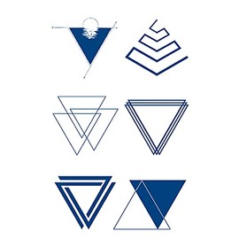 GZ (GZ273) Double Pack Triangle Tattoo Semi-Permanent Tattoos Long Lasting Tattoos Waterproof Fake Tattoos Set of 2
