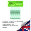 Asset Number Quality Control Labels- 50 Stickers 38mm x 22mm