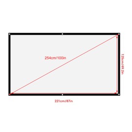 Projector Sn 50 16:9 Thicken Portable Non Crease Soft White Polyester Projector Curtain Projection Sn 40In(100 inches)