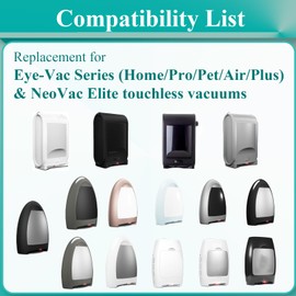 4 Pack Pre-Motor Filters Replacement for Eye-Vac Series Home, Pro, Pet, Air and Plus & NeoVac Elite Elite- Touchless Stationary Vacuum, Accessory Replaces EV-PMF