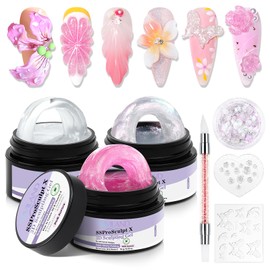 SAVILAND Pro 3D Nail Gel Kit 30 Days Wear: Super Strong Molding 3D Sculpting Gel for Nail Art for Carving Patterns, Decoration, Nail Reinforcement, Hard Gel, Soak-Off UV Gel