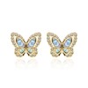 Redsprit Butterfly Stud Earrings for Women 14K Gold Plated Tiny