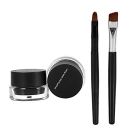 2 Bottle Eyeliner Gel Waterproof Long-lasting Gel Eyeliner Eye Makeup Cosmetics Set With 2pcs Brush(Black + Brown)