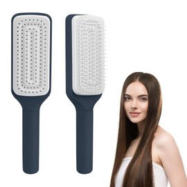 Itadaku Self Cleaning Hair Brush for Women, One-Click Cleaning Comb, Anti-Static Massage Comb with 3D Airbag and Retractable Bristles, Suitable for All Hair Types (Gray)
