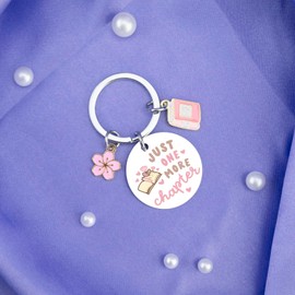 VMHEFAV Book Lovers Gifts Unique Book Themed Keychain Gifts For Women Book Lovers Reading Gifts For Book Readers Bookworm Cute Just One More Chapter Keyring Present For Her Birthday Christmas