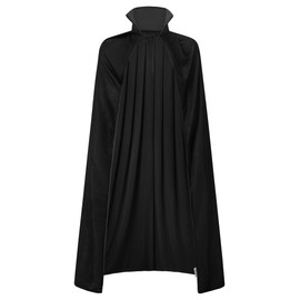Mainfini Vampire Cape Mens Mardi Gras Costume Cape Devil Cosplay Medieval Stand Collar Party Dress 140CM/55inch Black