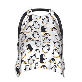 Penguin Car Seat Cover for Baby in Winter Summer, Nursing Cover for Mom Penguin Stuff for Baby Boys Girls