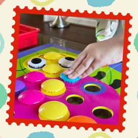 AMOSTING AMOSTING Steckspiel ab 2, Kinderspiele zum Lernen von Farben, Spielzeug ab 2 und 3 Jahre, 20 Bildvorlagen