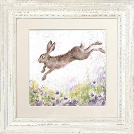 Wrendale Designs Distressed White Rabbit Framed Picture