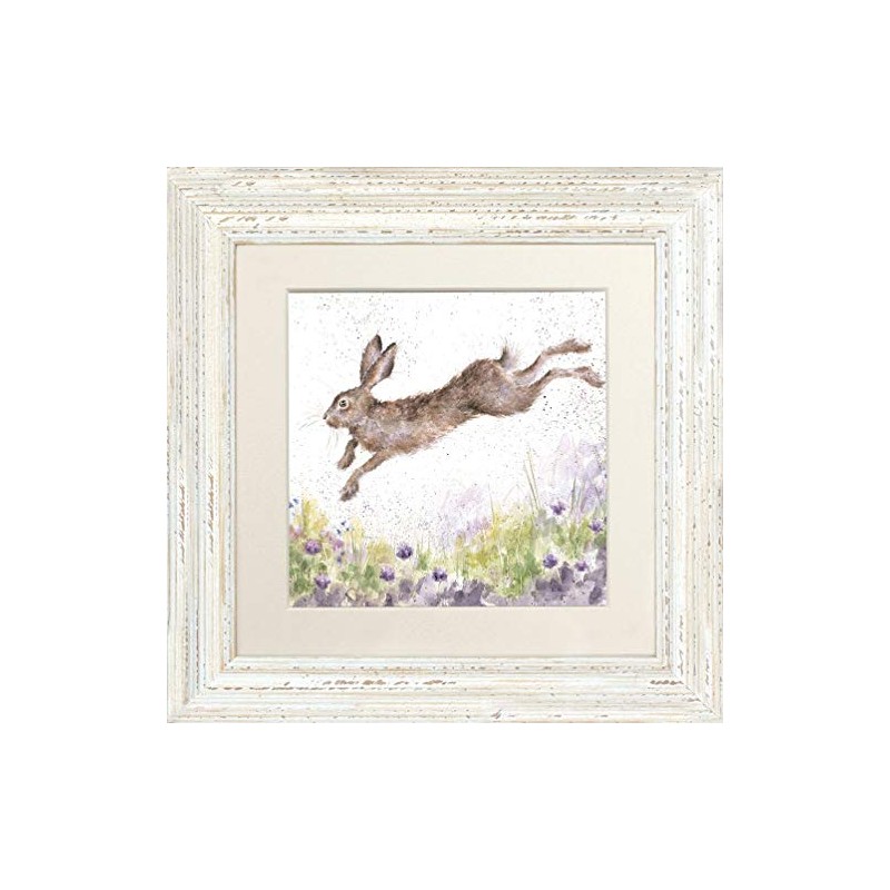 Wrendale Designs Distressed White Rabbit Framed Picture
