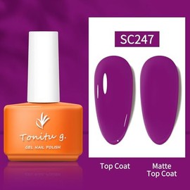Tonitu G Semi permanent Gel Nail Polish 27 Colors-7ML Soak Off UV LED Nails All Seasons Manicure Salon DIY at Home Nails Art Design (SC247)