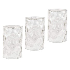 Eumyviv Clear Hammered Glass Lamp Shade Replacement with 1-5/8-Inch Fitter Opening, Water Ripple Glass Lampshade Accessory for Lighting Fixture(3 Packs) A00067