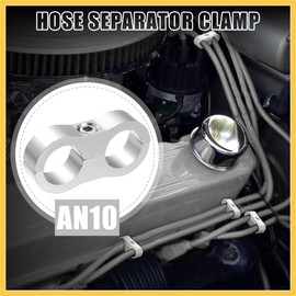 REPAIROCK 8pcs Car AN10 19mm Hose Separator Clamp Fitting Adapter Oil Line Brake Line Aluminum Alloy Bracket Fuel Line Mounting Divider Silver Tone Auto Replacement Parts