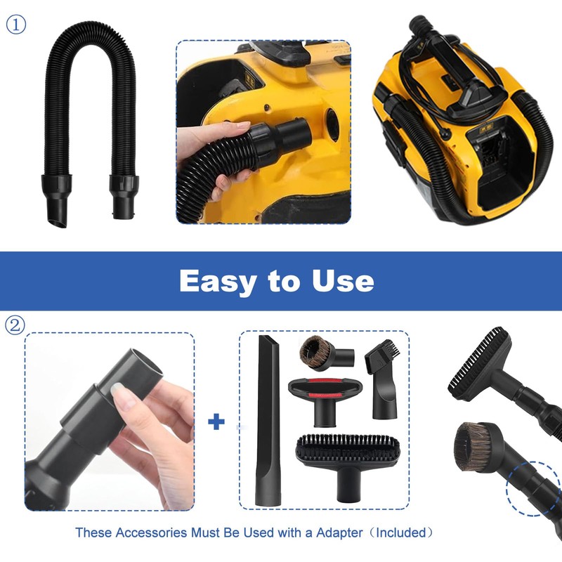 BGSIME 7PCS Vacuum Attachments Kit with 5140128-68 Replacement Vacuum Hose
