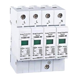 House Surge Protection, 4P 40KA Surge Protector, House Surge Protection, Overvoltage Protection, DIN Rail for Lightning Protection, Thunder Protection, Electric