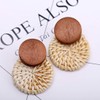 TenFit 3 Pairs Rattan Earrings For Women Vacation Handmade Straw