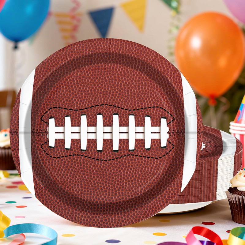 50Pcs Football Paper Plates 10 Inch Large Heavy Duty Sport