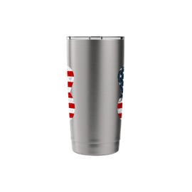 USA Flag Kettlebell Vintage Distressed Workout Design Stainless Steel Insulated Tumbler