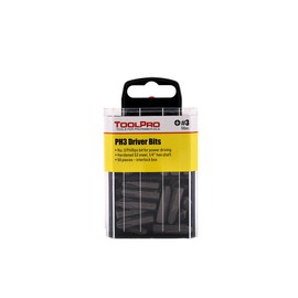 ToolPro Phillips Head Bits - 50 Pieces in Interlocking Storage Box for Quick Dispensing, Professional Drywall & Construction Driver Bit Set (#3 Phillips)